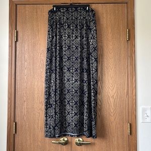 Navy and Tan Maxi Skirt